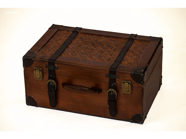 Antieke vintage reiskoffer - afbeelding 2 van  4