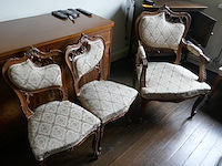 Antieken bank & fauteuils & stoelen in een klassieke rococo stijl - afbeelding 2 van  4