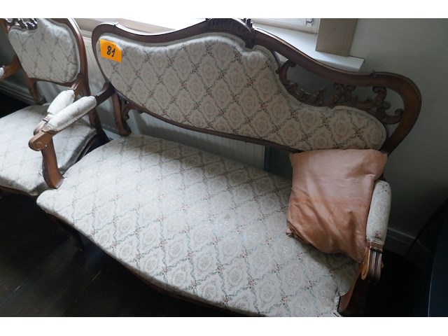 Antieken bank & fauteuils & stoelen in een klassieke rococo stijl - afbeelding 3 van  4