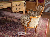 Antieken bureau louis xv stijl met brons beslag en 2 zeteltjes - afbeelding 3 van  9