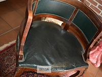 Antieken bureau louis xv stijl met brons beslag en 2 zeteltjes - afbeelding 6 van  9