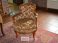 Antieken bureau louis xv stijl met brons beslag en 2 zeteltjes - afbeelding 9 van  9