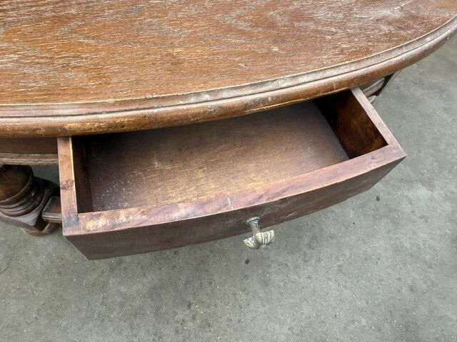 Antieken bureautafel + vintage salontafel - afbeelding 10 van  13