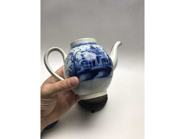 Antique 1800 english pearlware - staffordshire ware - chinoiserie - afbeelding 6 van  8