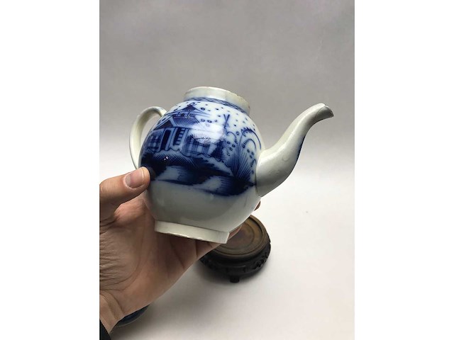 Antique 1800 english pearlware - staffordshire ware - chinoiserie - afbeelding 7 van  8