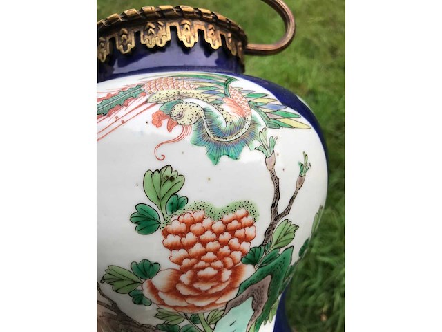 Antique chinese powder blue baluster vase. kangxi marked. - afbeelding 11 van  36