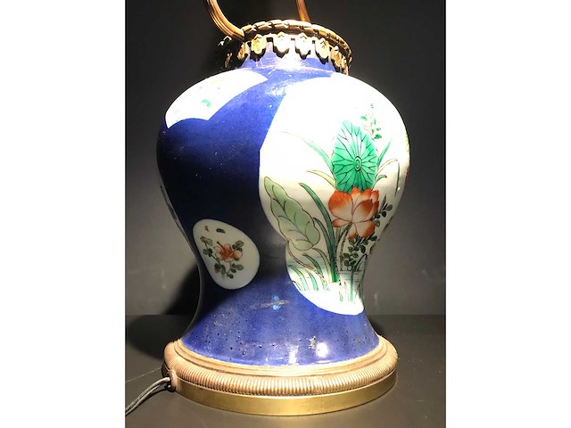 Antique chinese powder blue baluster vase. kangxi marked. - afbeelding 20 van  36