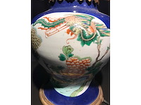 Antique chinese powder blue baluster vase. kangxi marked. - afbeelding 24 van  36