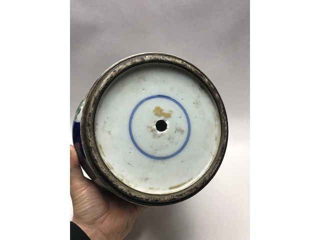 Antique chinese powder blue baluster vase. kangxi marked. - afbeelding 27 van  36