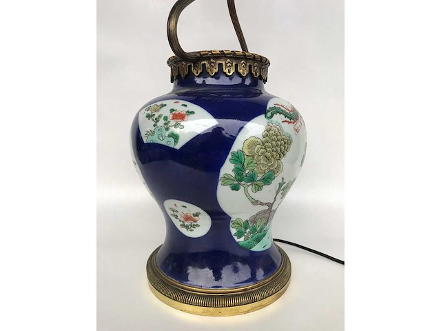 Antique chinese powder blue baluster vase. kangxi marked. - afbeelding 32 van  36