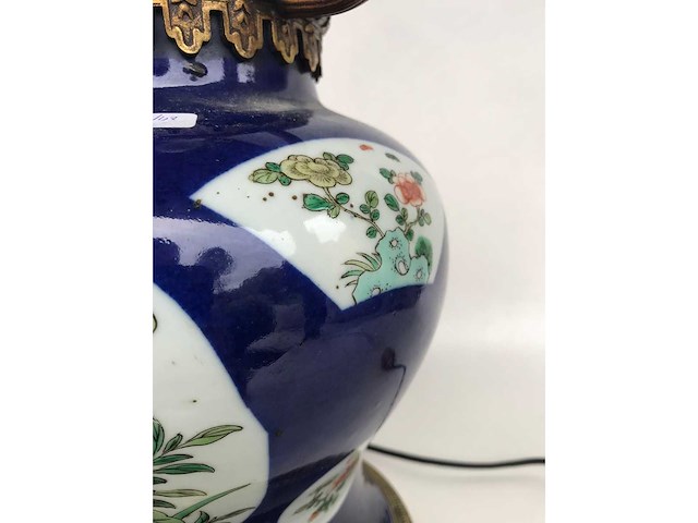 Antique chinese powder blue baluster vase. kangxi marked. - afbeelding 34 van  36