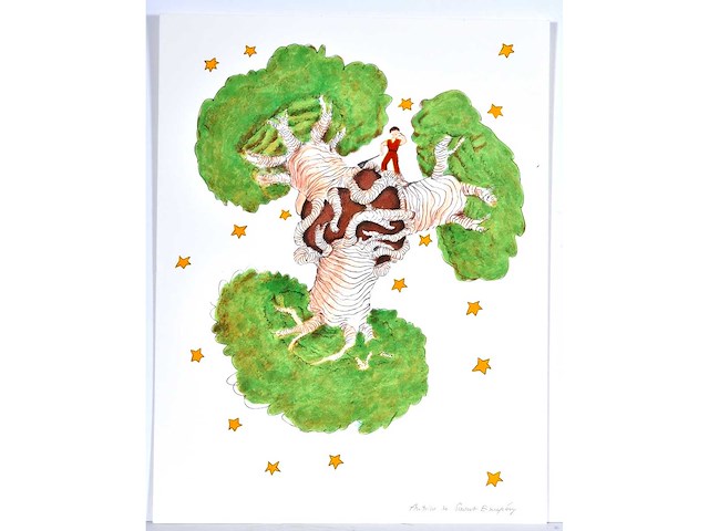 Antoine de saint exupery - le petit prince - litho - afbeelding 2 van  5
