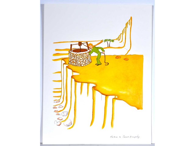 Antoine de saint exupery - le petit prince - litho - afbeelding 2 van  5