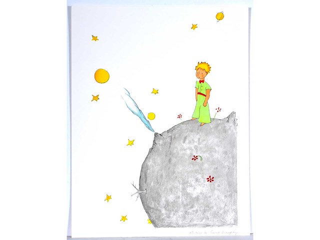 Antoine de saint exupery - le petit prince - litho - afbeelding 2 van  5