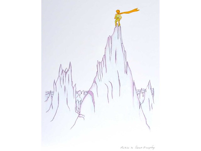 Antoine de saint exupery - le petit prince - litho - afbeelding 1 van  4