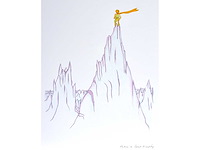 Antoine de saint exupery - le petit prince - litho - afbeelding 1 van  4