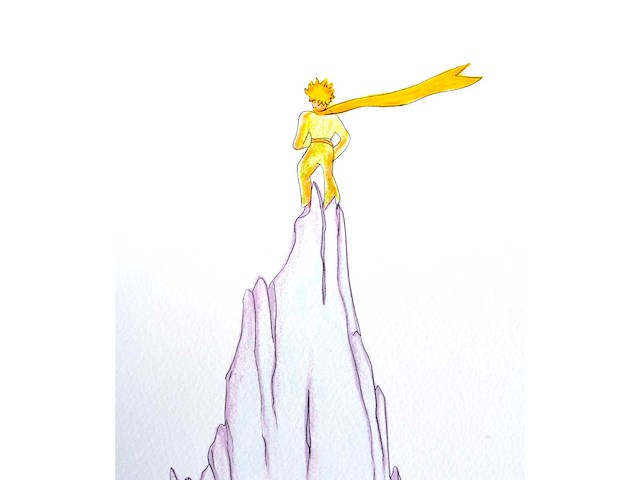 Antoine de saint exupery - le petit prince - litho - afbeelding 4 van  4