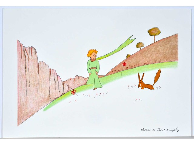 Antoine de saint exupery - le petit prince - litho - afbeelding 2 van  4
