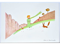 Antoine de saint exupery - le petit prince - litho - afbeelding 2 van  4