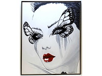 Antoine liesens - she flys like a butterfly - acryl op doek - 100x80 cm - afbeelding 1 van  8