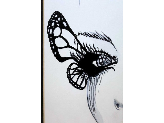 Antoine liesens - she flys like a butterfly - acryl op doek - 100x80 cm - afbeelding 6 van  8