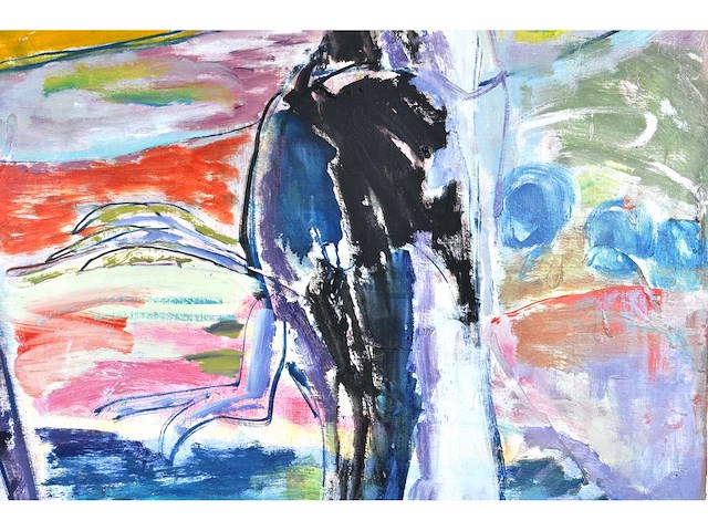 Anton vrede - strange relationship- olie op doek - 95x125 cm - 1987 - afbeelding 5 van  18