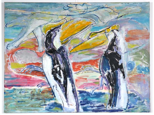 Anton vrede - strange relationship- olie op doek - 95x125 cm - 1987 - afbeelding 11 van  18