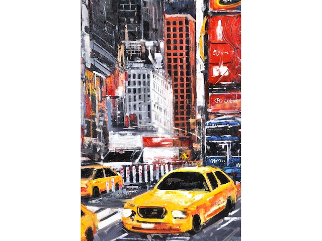 Antonio palmieri – new york , time square - olie op doek - 100x100 cm - afbeelding 2 van  14