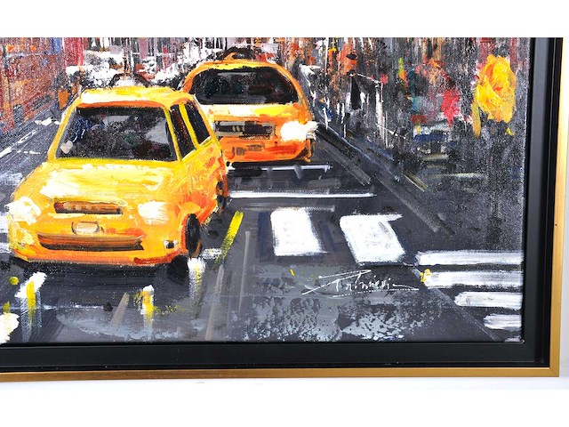 Antonio palmieri – new york , time square - olie op doek - 100x100 cm - afbeelding 8 van  14