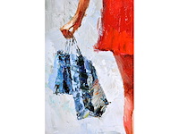 Antonio palmieri – shopping girl in paris - olie op doek - 120x90 cm - afbeelding 6 van  15