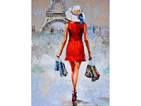 Antonio palmieri – shopping girl in paris - olie op doek - 120x90 cm - afbeelding 8 van  15