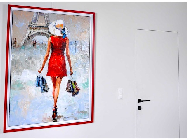 Antonio palmieri – shopping girl in paris - olie op doek - 120x90 cm - afbeelding 9 van  15
