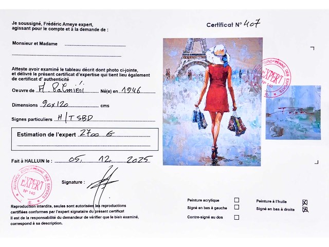 Antonio palmieri – shopping girl in paris - olie op doek - 120x90 cm - afbeelding 10 van  15