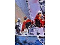 Antonio palmieri – zeilboot op zee - olie op doek - 90x120 cm - afbeelding 2 van  11
