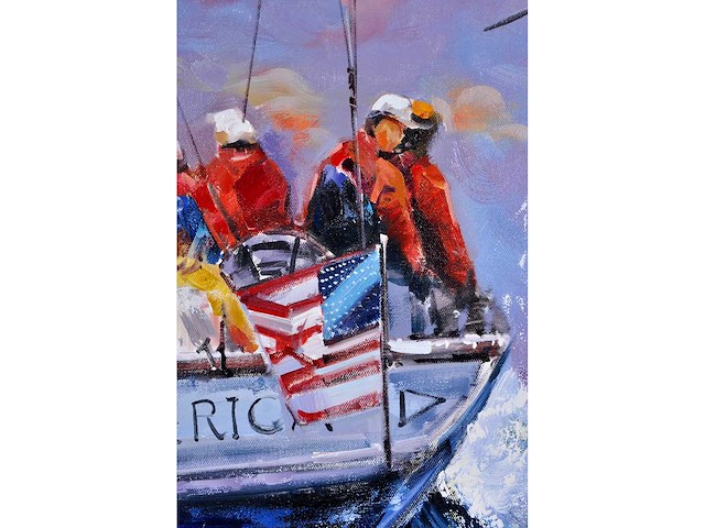 Antonio palmieri – zeilboot op zee - olie op doek - 90x120 cm - afbeelding 11 van  11