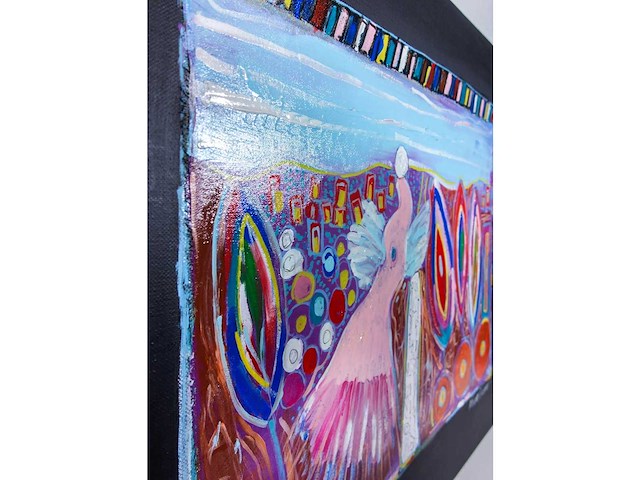 Antonio poioumen - pink angel - acryl op doek - 50x60 cm - afbeelding 5 van  6