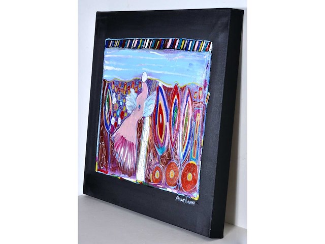 Antonio poioumen - pink angel - acryl op doek - 50x60 cm - afbeelding 10 van  11