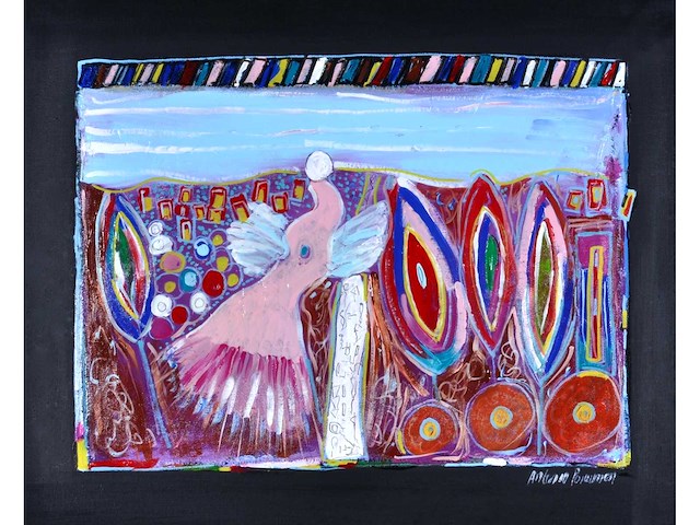 Antonio poioumen - pink angel - acryl op doek - 50x60 cm - afbeelding 1 van  11