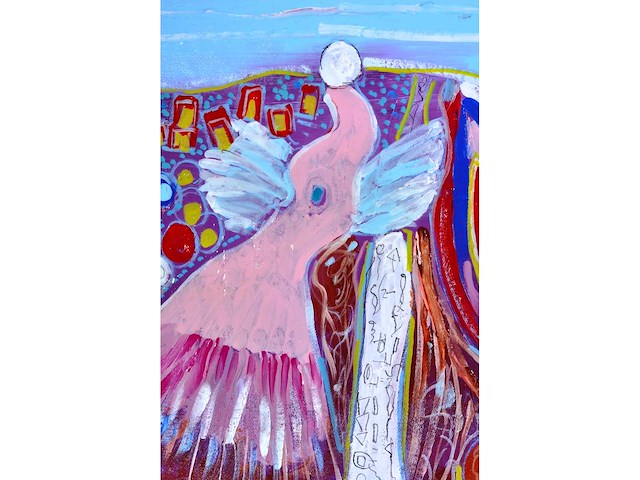 Antonio poioumen - pink angel - acryl op doek - 50x60 cm - afbeelding 7 van  11