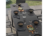 Antraciet aluminium tuintafel voor 8 personen lyra ii nateriaal - afbeelding 3 van  6