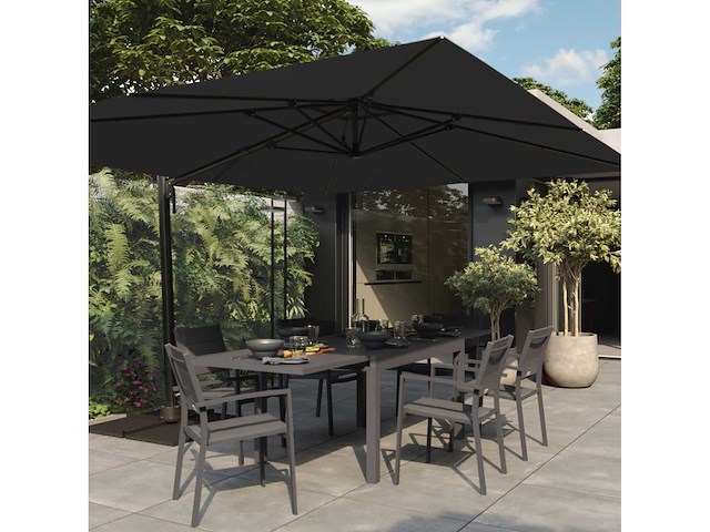 Antraciet aluminium tuintafel voor 8 personen lyra ii nateriaal - afbeelding 4 van  6