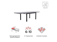 Antraciet aluminium tuintafel voor 8 personen lyra ii nateriaal - afbeelding 5 van  6