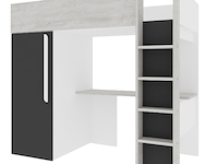 Antraciet hoogslaper bo9 90x200 cm met bureau en kast - afbeelding 2 van  7