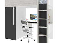 Antraciet hoogslaper bo9 90x200 cm met bureau en kast - afbeelding 4 van  7