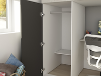 Antraciet hoogslaper bo9 90x200 cm met bureau en kast - afbeelding 6 van  7