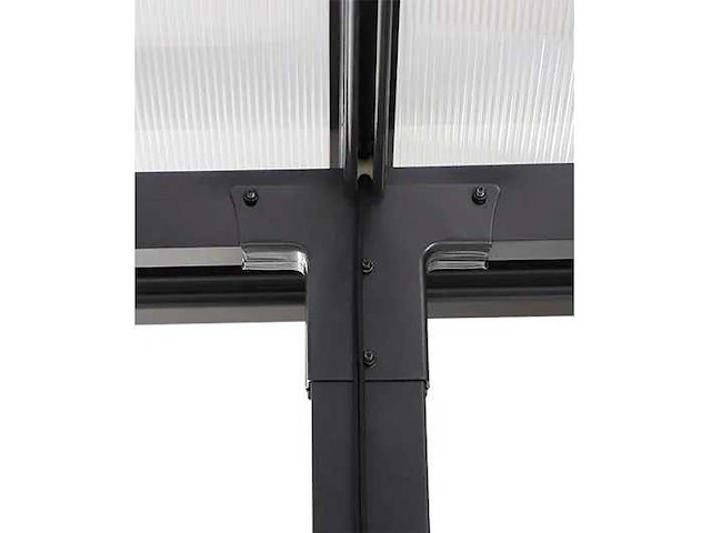 Antracietgrijs staal en aluminium wandgemonteerde pergola naterial yena, 12,85 m² - afbeelding 2 van  13
