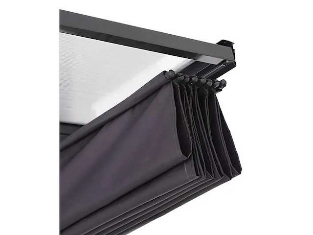 Antracietgrijs staal en aluminium wandgemonteerde pergola naterial yena, 12,85 m² - afbeelding 3 van  13