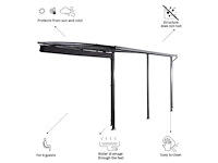 Antracietgrijs staal en aluminium wandgemonteerde pergola naterial yena, 12,85 m² - afbeelding 5 van  13