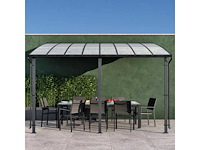 Antracietgrijs staal en aluminium wandgemonteerde pergola naterial yena, 12,85 m² - afbeelding 6 van  13