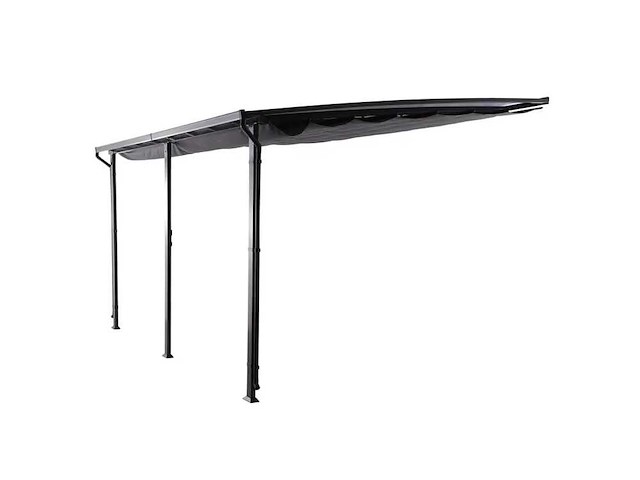 Antracietgrijs staal en aluminium wandgemonteerde pergola naterial yena, 12,85 m² - afbeelding 7 van  13
